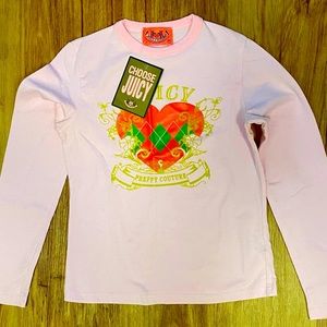 teen Girls JUICY COUTURE baby pink shirt sz P fits to 8-10 yo